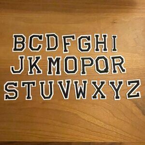 Iron On Patches 22 PCS Black & White Alphabet (SKU: 66MI)